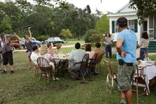 Diane Lane glass juggling on set as Cleo Trumbo